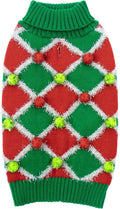 cyeollo Dog Christmas Sweater Turtleneck Dog Sweaters for largeDogs Girl Xmas largeDog Sweater Knitted Pullover Pet Clothes Soft Holiday Outfit, Green Large