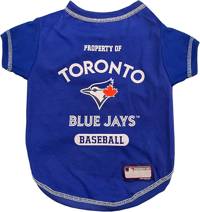 MLB Toronto Blue Jays Dog T-Shirt Extra Large. - Licensed Shirt for Pets Team Colored with Team Logos- Premium Stretchable Materials for The Comfort of Your Dog & Cat