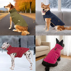 Dog Winter Coat, Warm Dog Jacket Windproof Waterproof Pet Cold Weather Coats for Small Dogs, Turtleneck Fleece Lined Dogs Clothes with Leash Hole, Navy Medium