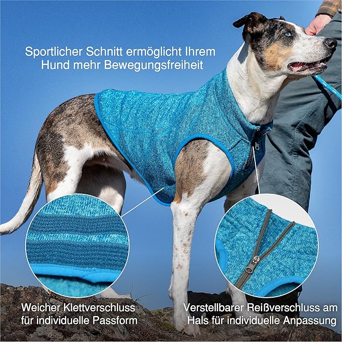 Kurgo Core Dog Sweater, Knit Dog Sweater with Fleece Lining, Cold Weather Pet Jacket, Zipper Opening for Harness, Adjustable Neck, Year-Round Sweater for Large Dogs (Heather Purple, Large)