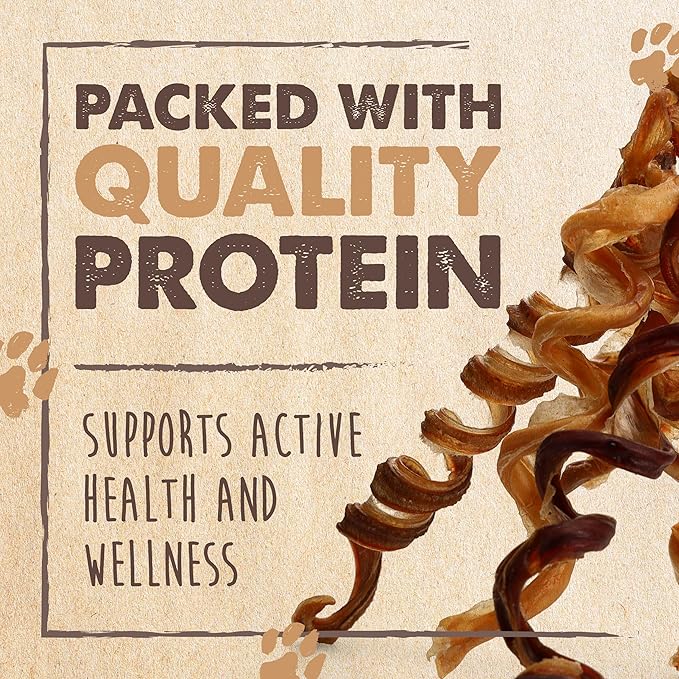 Mighty Paw Naturals Curly Bully Sticks for Dogs - Grass Fed Beef Dog Chews. Bully Sticks for Large Pets, Medium, Small Breeds. Lower Odor Treats for Small Pets. Single Ingredient 12”, 5 Pack