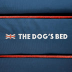 The Dog's Bed Replacement Outer Cover ONLY (Outer Cover ONLY - NO Bed, NO Waterproof Inner) for The Dog's Bed, Washable Oxford Fabric, Large (Blue with Red Piping UK Embroidery Flag)