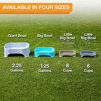 Neater Pet Brands Large Capacity Outdoor Dog Water Bowl for Small Dogs, Cats, Reptiles, Birds, & Small Animals, Outdoor Water Bowls for Dogs (8 Cups), Feed Bowl & Trough, Indoor or Outside, Grey