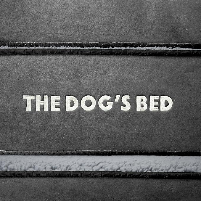 The Dog’s Bed Orthopedic Memory Foam Dog Bed, XL Grey Plush, Pain Relief for Arthritis, Hip & Elbow Dysplasia, Post Surgery, Lameness, Supportive, Calming, Waterproof Washable Cover