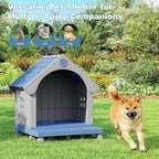 Dog House Outdoor Indoor, Weatherproof Insulated Dog House with Elevated Floor and Air Vents for Small to Medium Dogs,Easy Clean and Assemble (Blue1, 32.95" L×31.5" W×37.88" H)