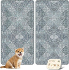 nunubaby Washable Pee Pads for Dogs, Stylish, Non-Slip and Leak-Proof Pee Pads. Reusable Potty Pads for Dogs for Crates and Floors.(Blue/Multi, 24" x48" )