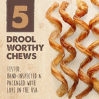 Mighty Paw Naturals Curly Bully Sticks for Dogs - Grass Fed Beef Dog Chews. Bully Sticks for Large Pets, Medium, Small Breeds. Lower Odor Treats for Small Pets. Single Ingredient 12”, 5 Pack