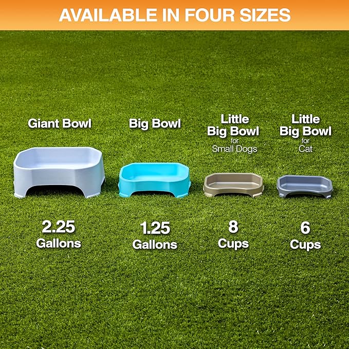 Neater Pet Brands Large Water Bowl for Dogs, Outdoor Dog Water Bowl (1.25 Gallon Extra-Large Capacity), Big Trough Style Food Dish for Indoors or Outside, No Spill Large Dog Bowls, Champagne